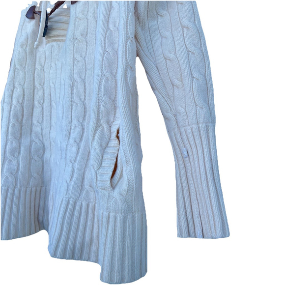 Ralph Lauren Wool Cashmere Toggle Cable Knit Sweater High Neck Ivory Women sizeL - Picture 8 of 16